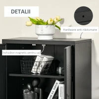HOMCOM Dulapior Multifunctional cu 2 Usi Stil Industrial, Dulapior Metalic pentru Casa si Garaj - Gri(m-6)