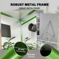 Outsunny Grow Tent 120 x 120 x 200 cm, Reflective Mylar Hydroponic Growing Tent with 600D Oxford Fabric, Observation Window, Vent, Zipper Door for Indoor Plant Growing, Black(m-6)