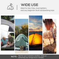 Outsunny Dome Tent for 6-8 Person, Camping Tent with 4 Zipped Mesh Doors, Removable Oxford Cloth, Lamp Hook, Portable Carry Bag, White and Grey(m-7)