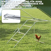 PawHut Hühner Spielgerüst aus Holz, Spielplatz für Hühnern mit Hühnerstangen, verstellbar Schaukel, 82 x 150 x 110 cm Silber(m-5)