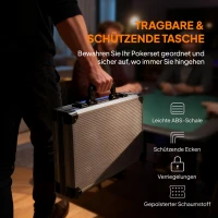 SPORTNOW Poker-Set, Pokerkoffer, 400 Chips, 2 Kartendecks, 5 Würfel, Dealer-Scheibe, Unterlage(m-6)