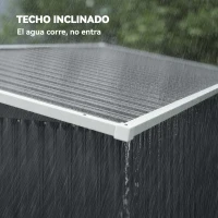 Outsunny Cobertizo de Jardín Exterior 2,7 m² 234x132x185 cm con Triple Puerta Cerradura y Ranuras de Ventilación Gris(m-6)