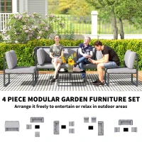 Zestaw mebli ogrodowych, stalowy, dla 5 osób, odporny na warunki(m-4)