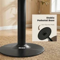 HOMCOM Okrągły stół dla 6 osób, 110 cm nowoczesny stół kuchenny z podstawą do salonu, brązowy z imitacją drewna(m-5)