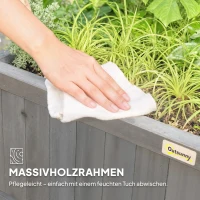 Outsunny Hochbeet mit Spalier und Dach, Pflanzkasten, Blumenbeet, wetterfest, Holz, 90 x 45 x 183 cm, Dunkelgrau(m-7)