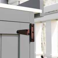 Outsunny Armoire de jardin en bois abri de jardin avec 2 portes, toit à charnières et étagère, 74 x 43 x 88 cm, gris(m-9)