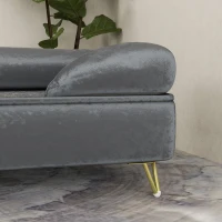 PawHut Sofa dla Psów, Łóżko dla Psa, Pokrycie Pralne, dla Małych Psów do 10kg, Drewniana Konstrukcja, 76x53,5x34cm, Szary(m-9)