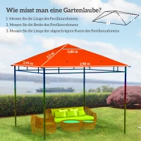 Outsunny Ersatzdach für Gartenpavillon, Polyester, 2,98 x 2,95 m, Orange(m-3)