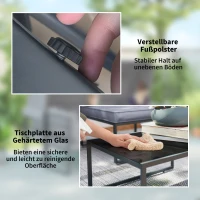 Zestaw mebli ogrodowych, stalowy, dla 5 osób, odporny na warunki(m-8)