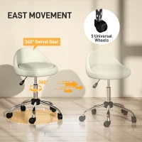 HOMCOM Stołek roboczy, obrotowy, regulowany, 50cm x 50 cm x 83 cm, Biały(m-6)