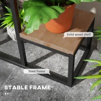 Outsunny Regał na kwiaty, 4 poziomy, wnętrze i zewnątrz, metalowa rama, 80 x 20 x 74 cm(m-5)