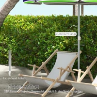 Outsunny Strandparasol Ø178 cm UV 40+ windbestendig stabiele parasol verstelbare hoogte met kantelfunctie ventilatie draagtas multicolor(m-6)