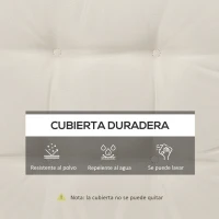 Outsunny Conjunto de Cojines para Sillas de Comedor y Jardín Impermeable con 2 Amarres de Fijación 42x42x5 cm Crema(m-5)