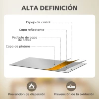 HOMCOM Espejo de Baño 70x90 cm Espejo de Pared Decorativo para Salón Entrada Pasillo Horizontal o Vertical Negro(m-6)