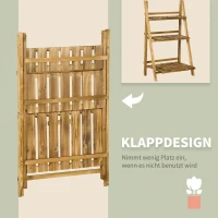 Outsunny Plantenetagere bloementrap bloemenbank plantenrek standaard 3 trappen vurenhout(m-6)
