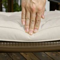 Outsunny Conjunto de Cojines para Sillas de Comedor y Jardín Impermeable con 2 Amarres de Fijación 42x42x5 cm Crema(m-8)