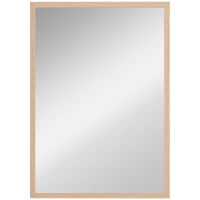 HOMCOM Lustro Ścienne 50 x 70 cm Prostokątne Lustro Dekoracyjne Lustro Łazienkowe do Sypialni, Łazienki, Salonu, Przedpokoju, Drewniane Naturalne