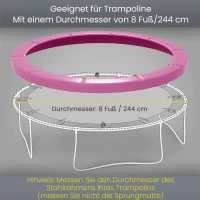 SPORTNOW Ersatz-Randabdeckung für Trampoline, wasserfest, reißfest, Ø244 cm, Rosa(m-4)