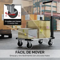 HOMCOM Carretilla de Mano Plegable de Aluminio Carga 150 kg con Ruedas Mango Ajustable y Plataforma Extensible Plata y Negro(m-6)