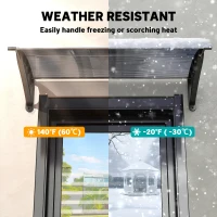 Daszek nad drzwi, 100 x 75 cm, aluminium, poliwęglan(m-6)