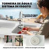 Outsunny Estação de Limpeza de Peixe Mesa de Filetagem de Peixe Banco de Limpeza(m-5)