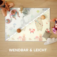 AIYAPLAY Baby-Spielmatte, Tiermuster, Schaumstoff, 1,5 cm dicke Polsterung, rutschfest(m-4)