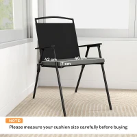 Outsunny Set of 6 Outdoor Seat Cushions with Machine Washable Cover, Water Repellent Seat Cushions Dark Grey(m-3)