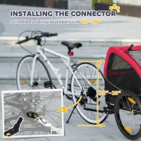 PawHut Przyczepka rowerowa składana z odblaskami oknami z siatki kołami drzwiami i chorągiewką, do 20 kg, 138x70x89 cm, czerwona(m-4)