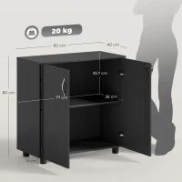 Vinsetto Dulap de Birou pentru Documente Multifuncțional cu Încuietoare, 2 Uși și Raft Interior, 80x40x80 cm, Negru(m-3)