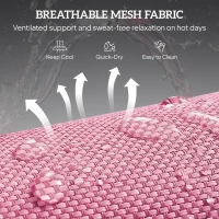 Outsunny Folding Sun Lounger with Head Pillow - Pink(m-5)