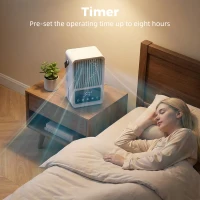 HOMCOM Desk Fan with Humidifier and RGB Light Portable Table Fan with 550ml Water Tank Black(m-8)