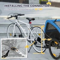 PawHut Przyczepka rowerowa dla psa, składana, z odblaskami, siatkowymi oknami, kołami, drzwiami, flagą bezpieczeństwa, dla psów do 20 kg, 138x70x89 cm, niebieska(m-4)