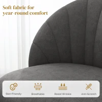 HOMCOM Zestaw 4 krzeseł jadalnianych, krzesła kuchenne w aksamitnym stylu, stalowe nogi, bezramienne, szare(m-5)