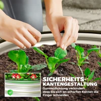 Outsunny 2-delige set verhoogde plantenbak, modulair verhoogd bed, 2 stuks, zonder bodem, Ø60 x 30 cm, zilver(m-6)