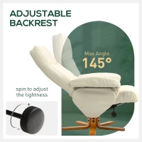 HOMCOM Fotel relaksacyjny z podnóżkiem, funkcja leżenia, schowek(m-4)