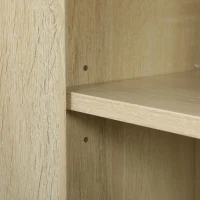 HOMCOM Aparador de Salón con 3 Puertas con Diseño Chevron Estantes Ajustables Patas de Metal 108x40x80 cm Roble(m-10)