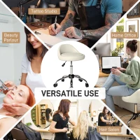 HOMCOM Stołek roboczy, obrotowy, regulowany, 50cm x 50 cm x 83 cm, Biały(m-7)