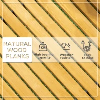 Outsunny Zwijana ścieżka ogrodowa 185 x 60 cm, Drewniana ścieżka z drewna jodłowego, Do ogrodu, tarasu, plaży(m-5)