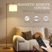 HOMCOM LED Floor Lamp with Remote Control - Gold Tone(m-6)