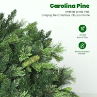 HOMCOM 7.5ft Artificial Pine LED Christmas Tree, with Remote(m-7)