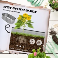 Modułowa Skrzynia Ogrodowa Outsunny, Odporna na Warunki Atmosferyczne, z Otwartym Dnem, 105 x 62 x 30 cm, Srebrna(m-5)