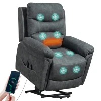 HOMCOM Power Lift Recliner Chair with Vibration Massage, Heat, USB - Grey(m-10)