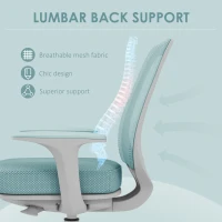 Vinsetto Fotel biurowy, ergonomiczny fotel obrotowy z regulacją wysokości, 55 x 48 x 82,5-94,5 cm, zielony(m-6)
