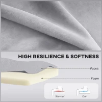 HOMCOM Modern Velvet Double Seat Sofa w/ Wood Frame Foam Padding Soft Comfortable Compact Couch Light Grey(m-5)