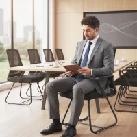 HOMCOM Desk Chair No Wheels, Office Chair with Mesh Back, Lumbar Support, Metal Base for Waiting Room, Conference Room, Black(m-9)