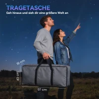 Teleskop odbiciowy Outsunny, 114 mm soczewka, 2 okulary, luneta celownicza, aluminium, ciemnoniebieski(m-9)