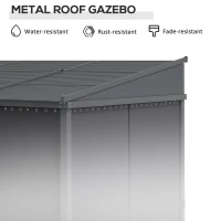 Outsunny Pergola 3,65 x 2,55 m z daszkiem i zasłonami, Szara(m-5)