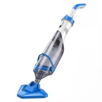 Outsunny Aspirateur de Piscine Sans Fil, Nettoyeur Piscine à Batterie, 60 Minutes d'Autonomie, Manche Télescopique, Bleu(m-12)