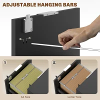 HOMCOM Two-Drawer Lockable Filing Cabinet - Black(m-5)