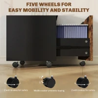 HOMCOM Two-Drawer Lockable Filing Cabinet - Black and Rustic Brown(m-7)